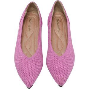 Women Pointed Toe Ballet Pink Red Flat Comfortable Casual Dressy Office Shoes